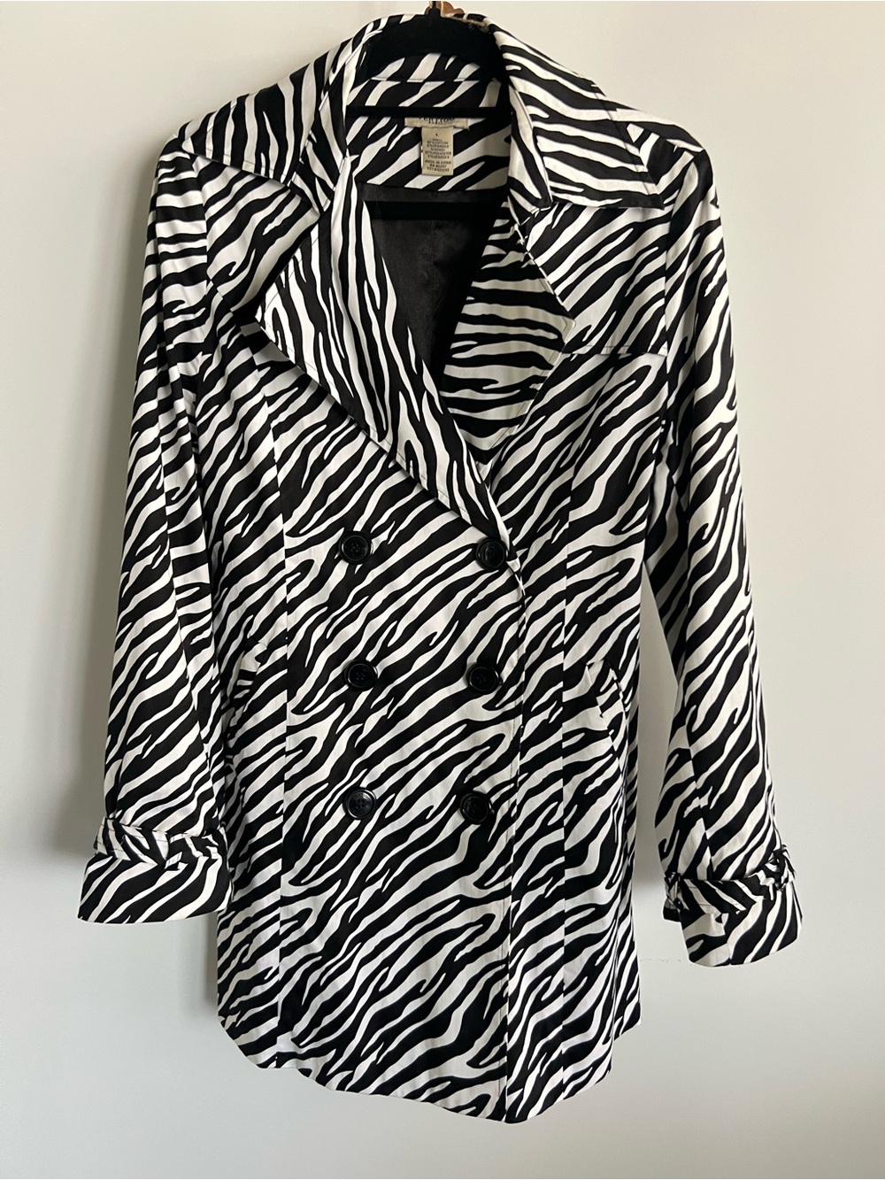 Vertigo Paris Black and White Zebra-Print Jacket